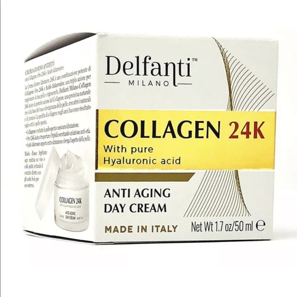 Delfanti Milano Collagen 24K Anti-Aging Face Day Cream Hyaluronic Acid NIB